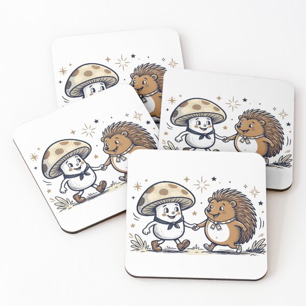 Item preview, Better Together – Retro Cartoon Mushroom & Hedgehog  designed and sold by The-Under.