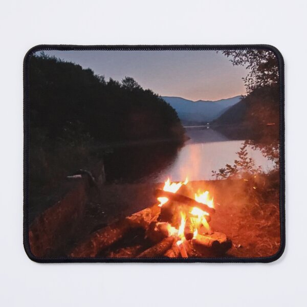 Item preview, Campfire by the Mountain Lake at Dusk designed and sold by Clauando.
