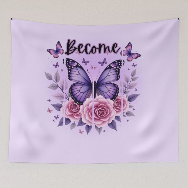 Item preview, Become: Purple Butterfly Watercolor Art - Soft Purple Glow designed and sold by PriyaMagic.