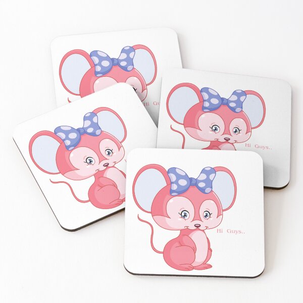 Item preview, Cute Pink Mouse Cartoon – Hi Guys designed and sold by SumeetCreativeArt.
