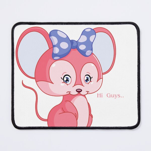 Item preview, Cute Pink Mouse Cartoon – Hi Guys designed and sold by SumeetCreativeArt.