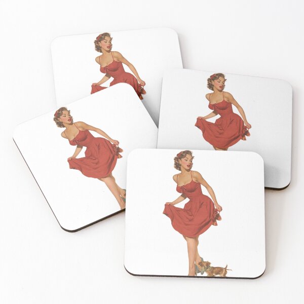 Item preview, Vintage Cherry Red Sundress Pin-up - Classic Painterly Realism  designed and sold by SunPeachRetro.