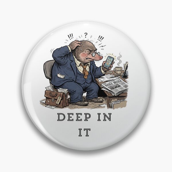 Item preview, Deep In It – Retro Cartoon Stressed Mole Business designed and sold by The-Under.