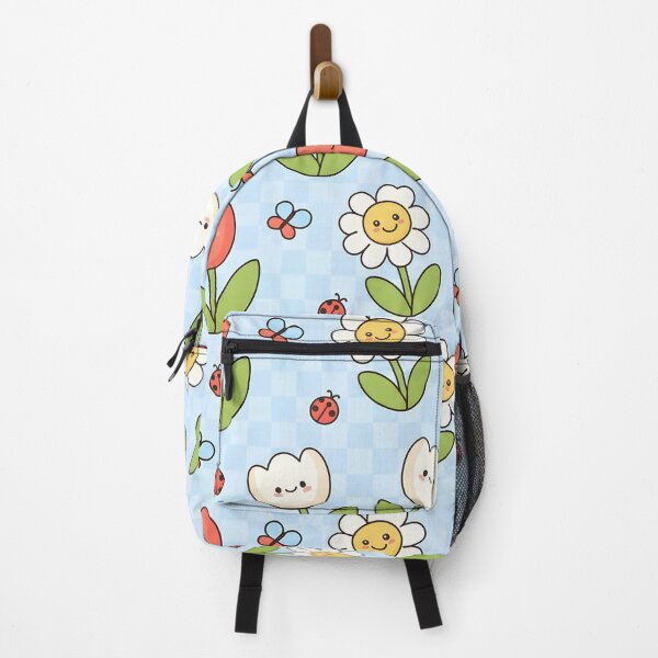 Artikelvorschau, Niedliches Kawaii-Blumenmuster mit Tulpen und Gänseblümchen sowie Marienkäfern entworfen und verkauft von FestivityFinds.