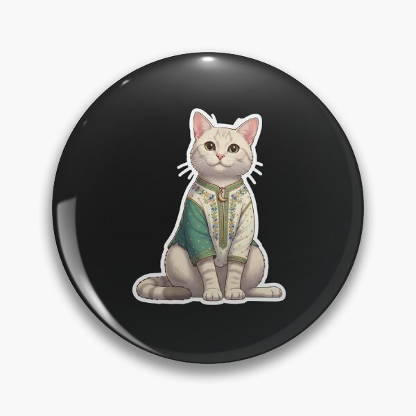 Item preview, Cute Cat Ready for Eid – Festive Eid Mubarak Cat Sticker designed and sold by Tyzuu.