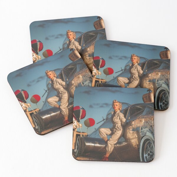 Item preview, Wings of Glamour | Cinematic 1940s Aviation Pin-Up Art designed and sold by SunPeachRetro.