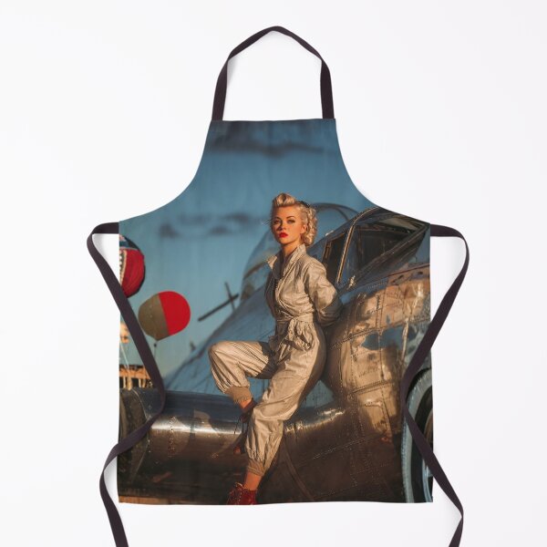 Item preview, Wings of Glamour | Cinematic 1940s Aviation Pin-Up Art designed and sold by SunPeachRetro.