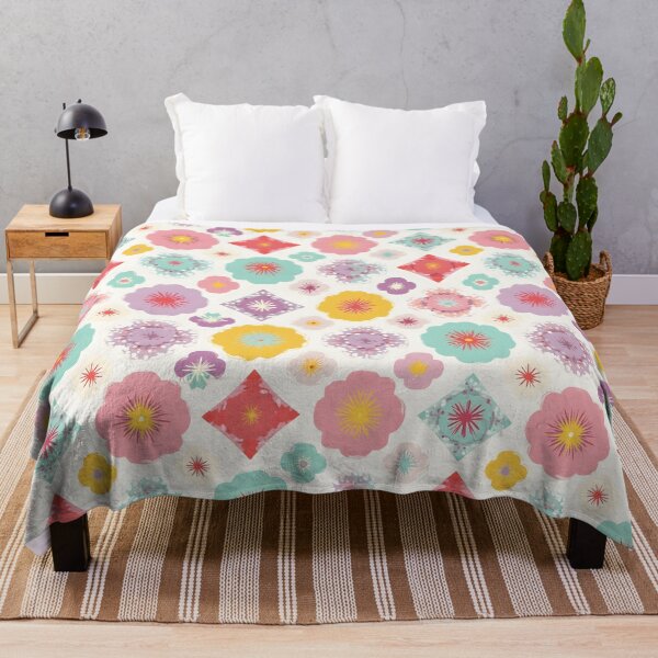 Item preview, Colorful Retro Floral Geometric Pattern in Pastel Spring Colors designed and sold by FestivityFinds.