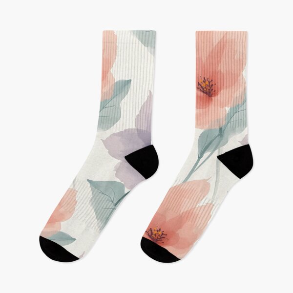 Item preview, Pastel Watercolor Floral Pattern with Coral and Lavender Blossoms designed and sold by FestivityFinds.