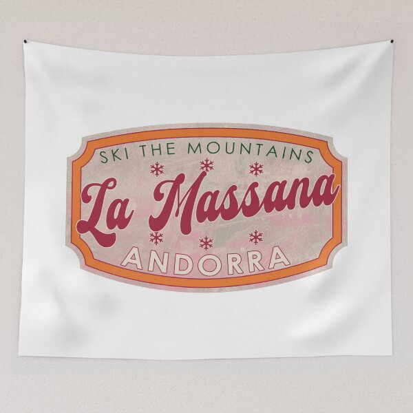 Item preview, La Massana, Andorra, Ski, textured skiing badge designed and sold by Wanderful-roads.