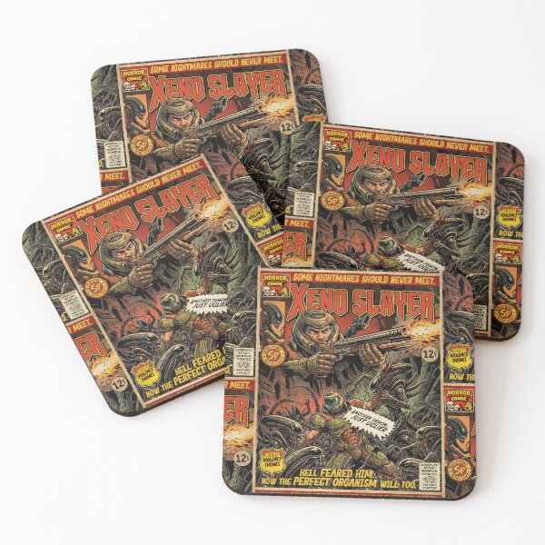 Item preview, Xeno Slayer Horror Gaming Vintage Comic Cover Art designed and sold by Back2Collage.