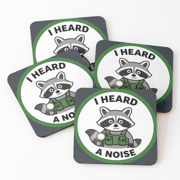 Item preview, I Heard a Noise Raccoon – Funny Survival Horror Meme designed and sold by AnimalAirtistry.