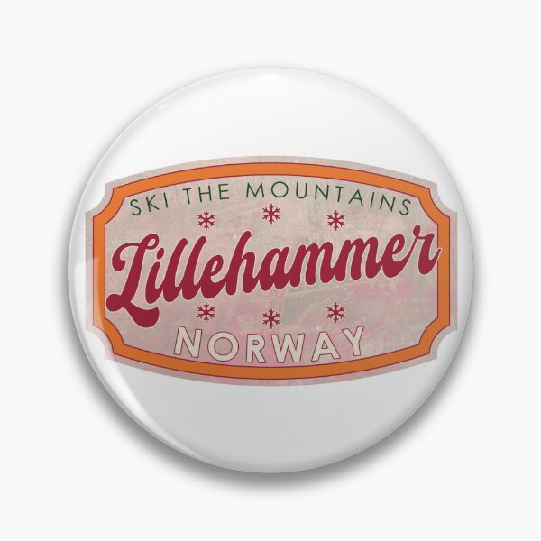 Item preview, Lillehammer, Norway, Ski, textured skiing badge designed and sold by Wanderful-roads.