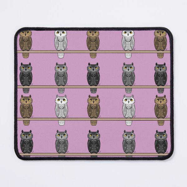 Item preview, Four Owls Perched Pattern Brown White Black Grey designed and sold by lilpoltergeist.