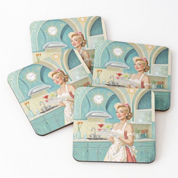 Item preview, Mid-Century Martin Hostess - 1950s Googie Kitchen Art designed and sold by SunPeachRetro.