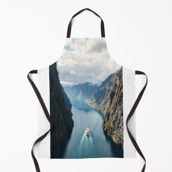 Item preview, Stunning Luxury Yacht Cruising Deep Fjord designed and sold by Vida e Arte.