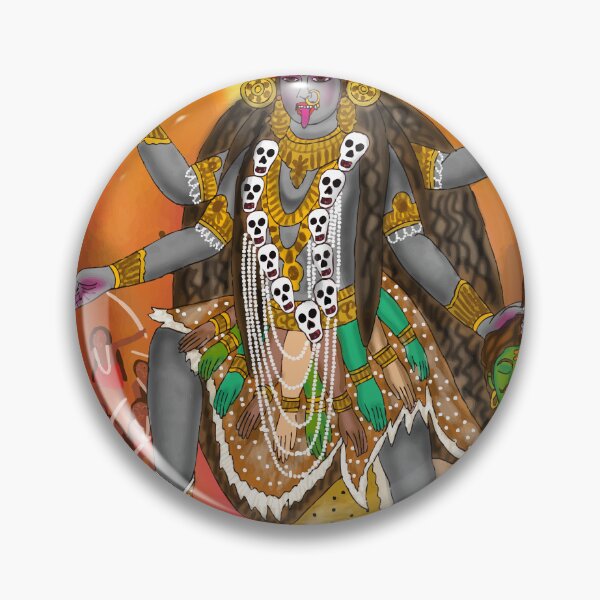 Item preview, Mahakali Sacred Drawing – Powerful Hindu Goddess Artwork designed and sold by Harshit_Digital_Arts.