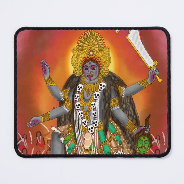 Item preview, Mahakali Sacred Drawing – Powerful Hindu Goddess Artwork designed and sold by Harshit_Digital_Arts.