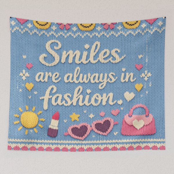 Item preview, Smiles are always in fashion: Aesthetic knitwear design designed and sold by Mauswohn.