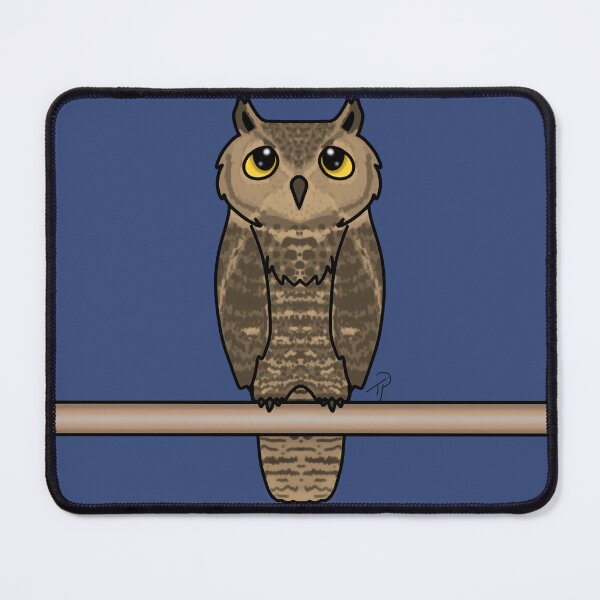 Item preview, Cute Brown Owl Perched Yellow Eyes designed and sold by lilpoltergeist.