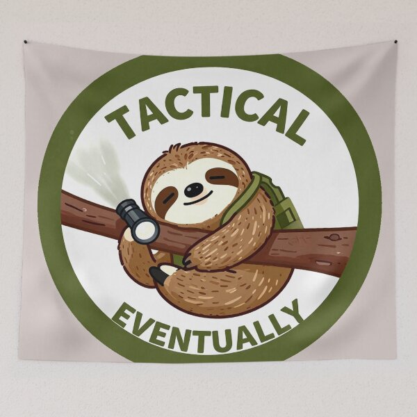 Item preview, Tactical Eventually Sloth – Funny Survival Meme designed and sold by AnimalAirtistry.
