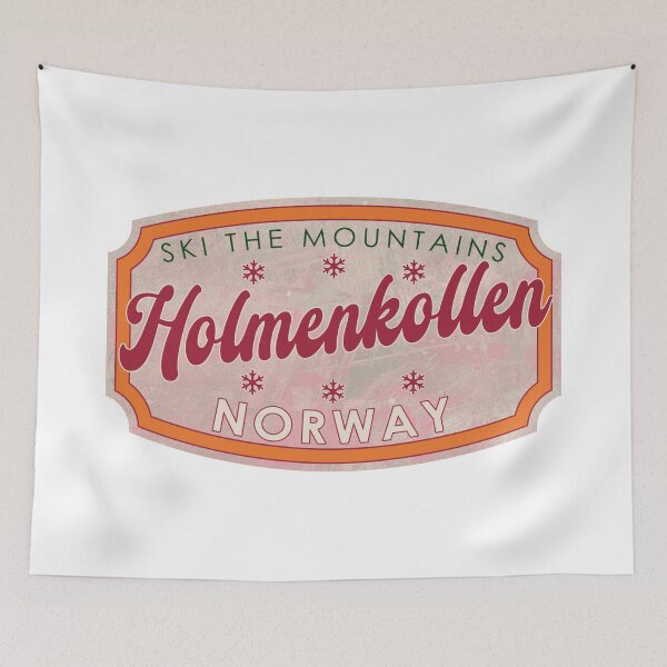 Item preview, Holmenkollen, Norway, Ski, textured skiing badge designed and sold by Wanderful-roads.