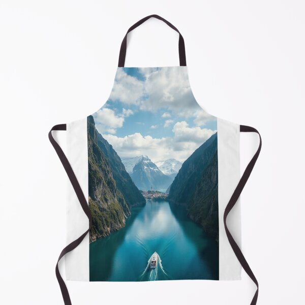 Item preview, Luxury Yachts Navigating Majestic Deep Mountain Fjord designed and sold by Vida e Arte.