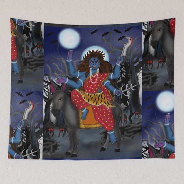 Item preview, Divine Kalratri Goddess Art – Mystic Hindu Shakti Design designed and sold by Harshit_Digital_Arts.