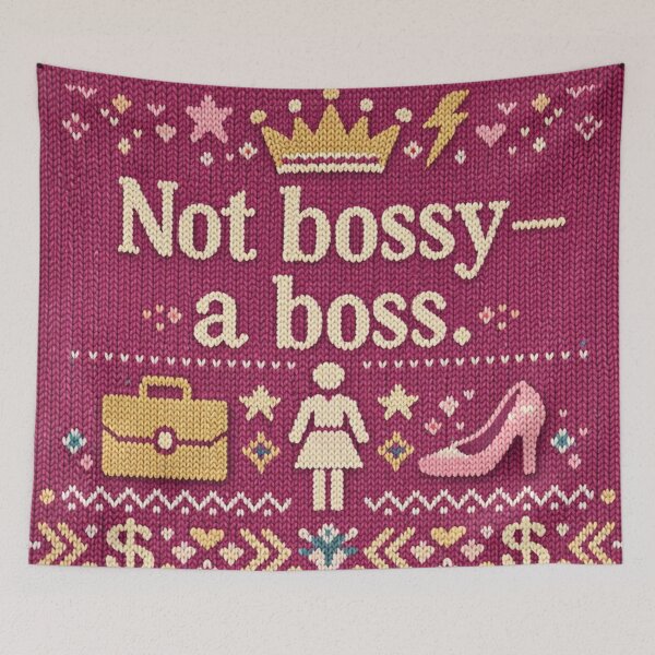 Item preview, Not bossy a boss: Aesthetic female empowerment knitwear design designed and sold by Mauswohn.