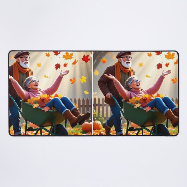 Item preview, Joyful Autumn Love Senior Couple designed and sold by PixelVibe782.