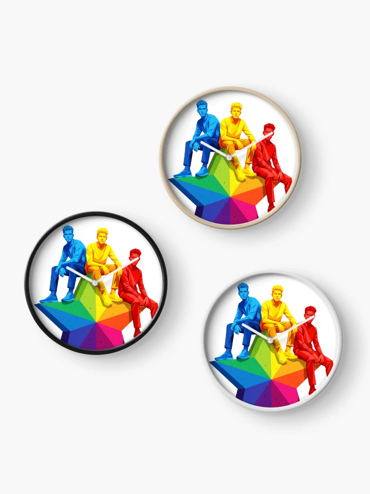 Thumbnail 3 of 4, Clock, Three-colored man designed and sold by PP&RAINBOW SHOP.