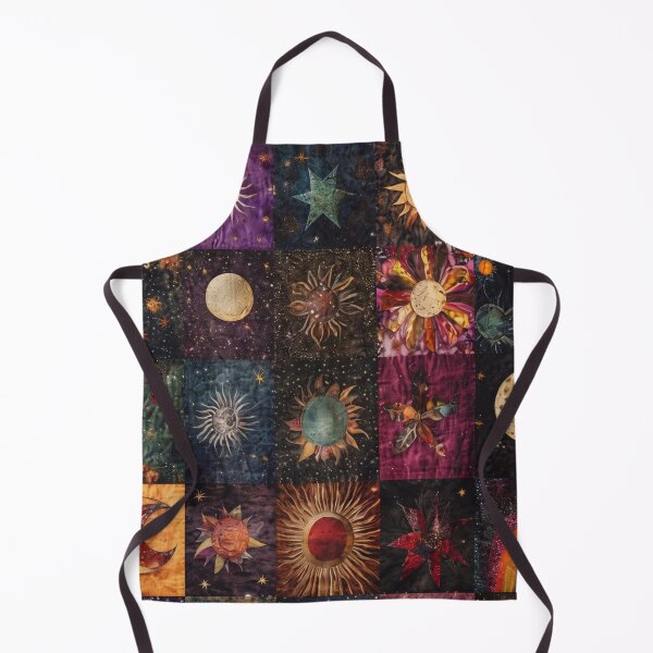 Item preview, Celestial Sun Moon Stars Patchwork | Vintage Cosmic Astrology Collage designed and sold by flowerpower999.