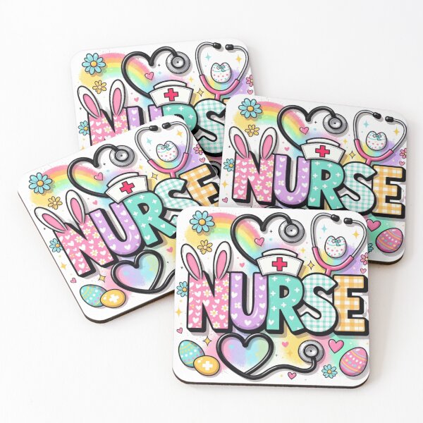 Item preview, Cute Easter Bunny Nurse Lettering designed and sold by PixelVibe782.