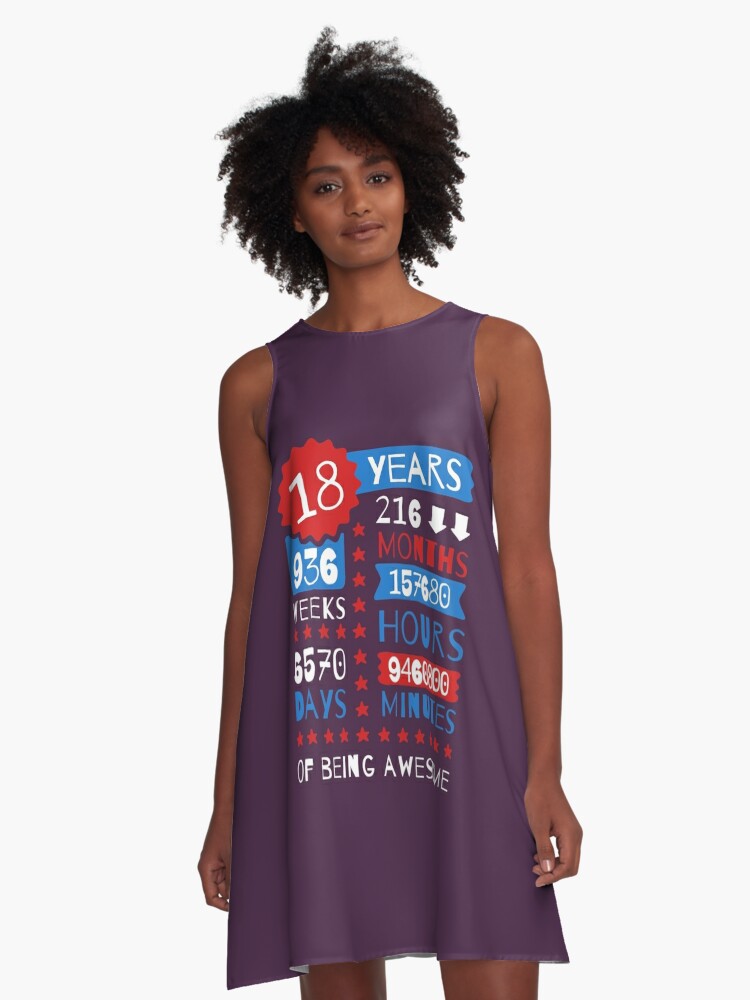 Robe Trapeze 18 Ans D Etre Impressionnant Splendides Idees De Cadeau D Anniversaire Du 18eme Par Memwear Redbubble