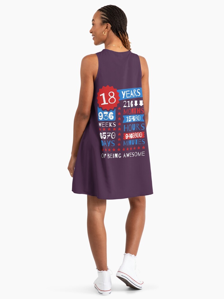 18 Years Of Being Awesome - Splendid 18th Birthday Gift Ideas" A-Line Dress  for Sale by MemWear | Redbubble