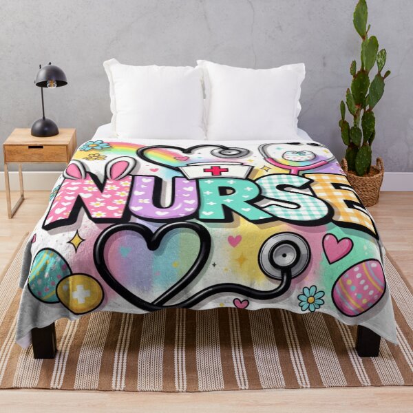 Item preview, Cute Easter Bunny Nurse Lettering designed and sold by PixelVibe782.