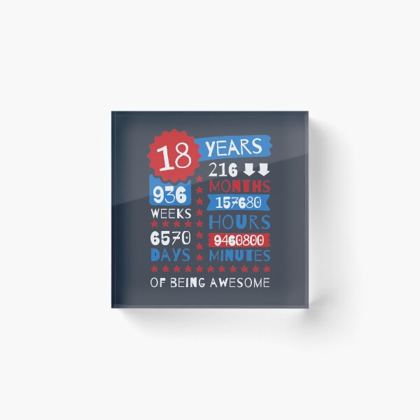 Item preview, 18 Years Of Being Awesome - Splendid 18th Birthday Gift Ideas designed and sold by MemWear.