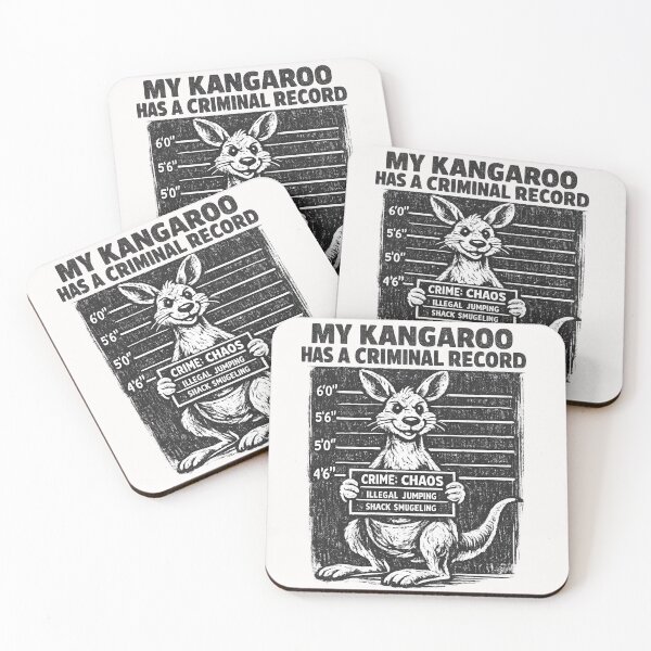 Item preview, My Kangaroo Has A Criminal Record Funny Animal Mugshot Humor designed and sold by Pawsome Quotes.