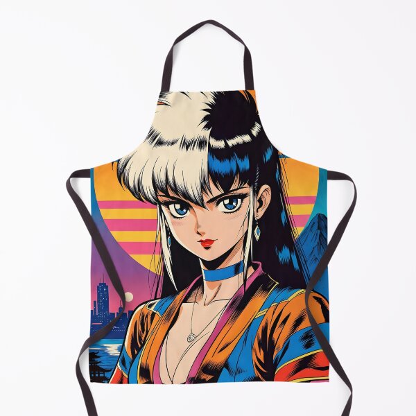 Item preview, Retro Anime Girl Two Tone Hair 80s Style designed and sold by Radnime.
