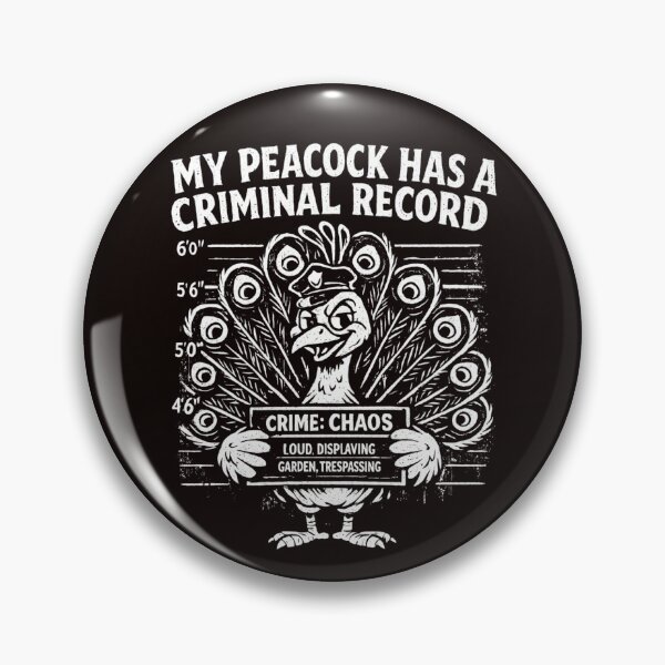Item preview, My Peacock Has A Criminal Record Funny Peacock Owner Bird Lover Humor designed and sold by Pawsome Quotes.