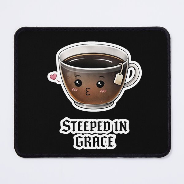 Item preview, Steeped in Grace Kawaii Christian Gothic Tea Sticker designed and sold by Shadowborn .