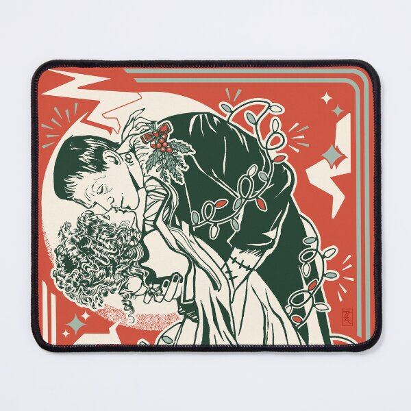 Item preview, Frankenstein Couple Romance Under A Mistletoe designed and sold by ZMcKDesign.