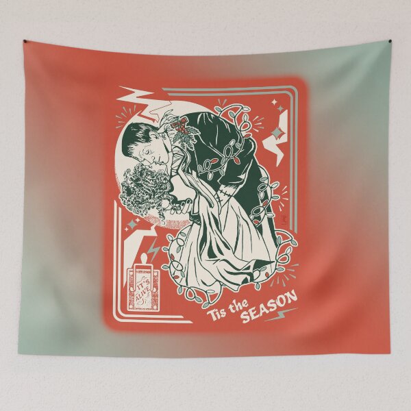 Item preview, Frankenstein Couple Romance Under A Mistletoe designed and sold by ZMcKDesign.