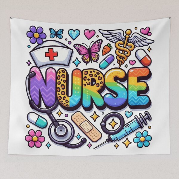 Item preview, Colorful Nurse Appreciation Word Art designed and sold by PixelVibe782.