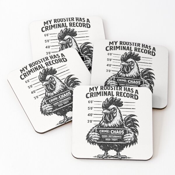 Item preview, My Rooster Has A Criminal Record Funny Farmer Chicken Owner Poultry Lover  designed and sold by Pawsome Quotes.