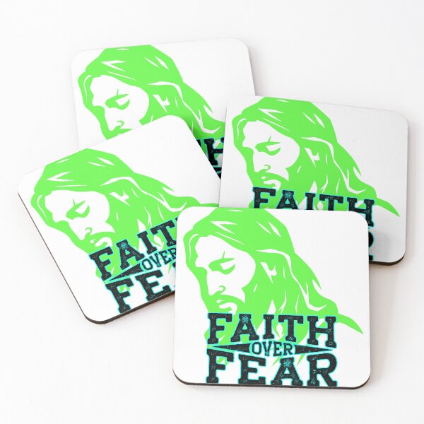 Item preview, Faith over Fear  -neon green silhouette of Jesus  designed and sold by THMKagutsuchi.