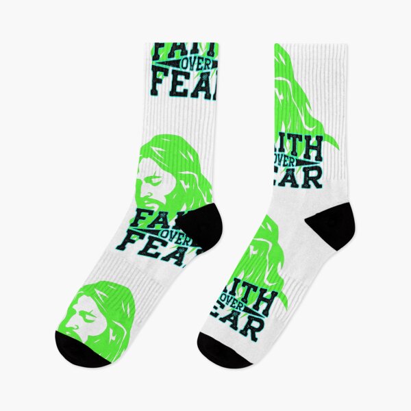 Item preview, Faith over Fear  -neon green silhouette of Jesus  designed and sold by THMKagutsuchi.