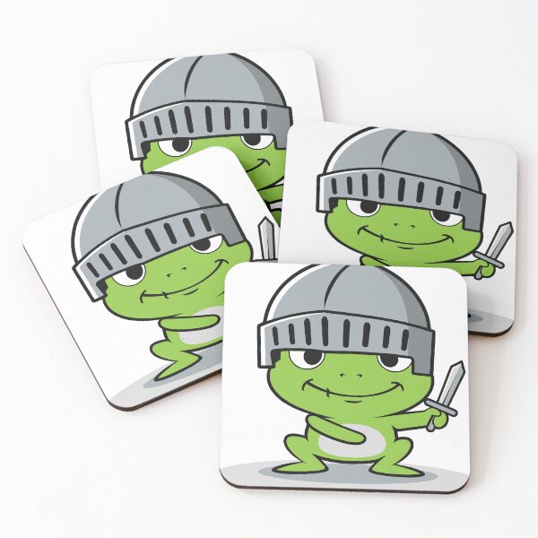 Item preview, A tiny frog pretending to be a brave knight. The humorous contrast between the small frog and the heroic pose creates a charming fantasy themed character. designed and sold by Dejbar.