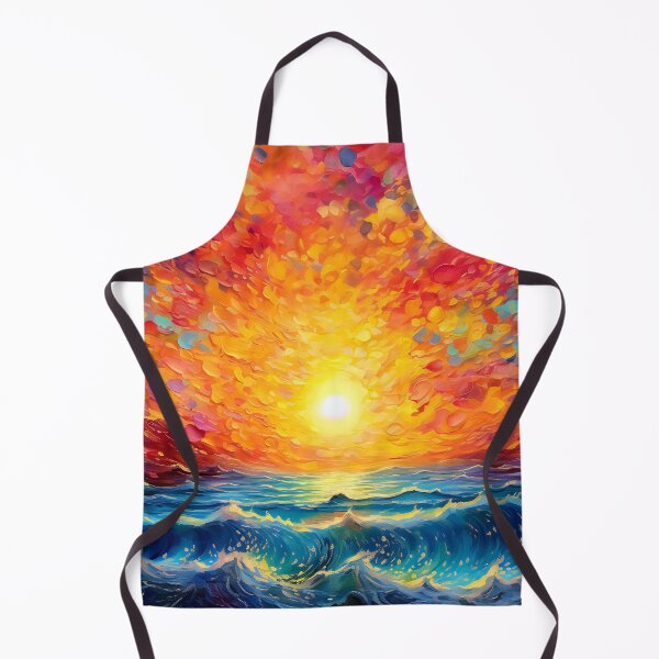 Item preview, Fantasy Dramatic Fiery Vibrant Sunset Over Ocean Waves designed and sold by DEC02.