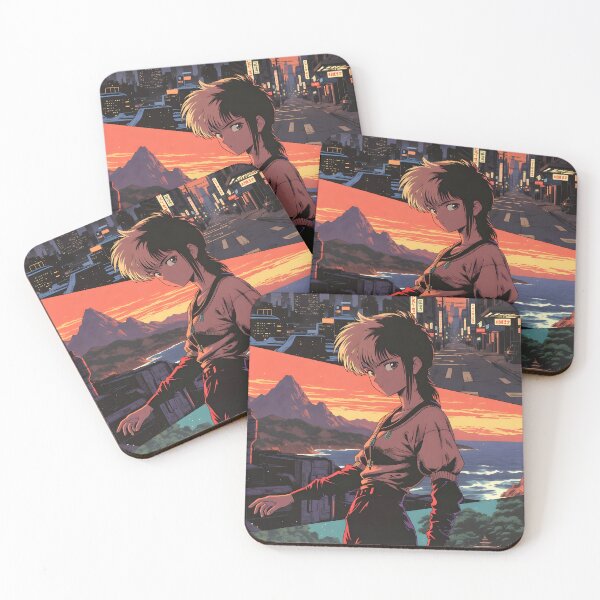 Item preview, Retro Anime Girl City Sunset 80s Style designed and sold by Radnime.